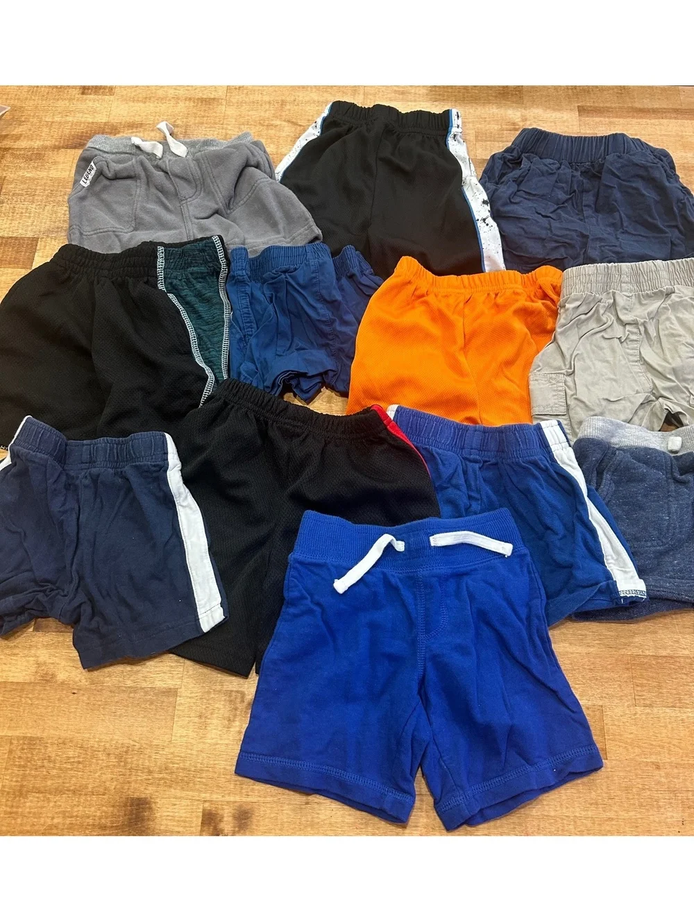 lot of 12 Toddler Boys' Mixed Color Athletic Shorts Bundle Size 24 M - 2T